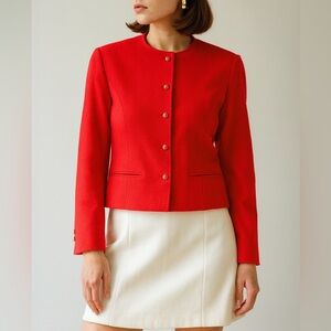 Vintage Pendleton Wool Blazer Red Sz 10 (Fits Like 6) Classic Tailored Jacket